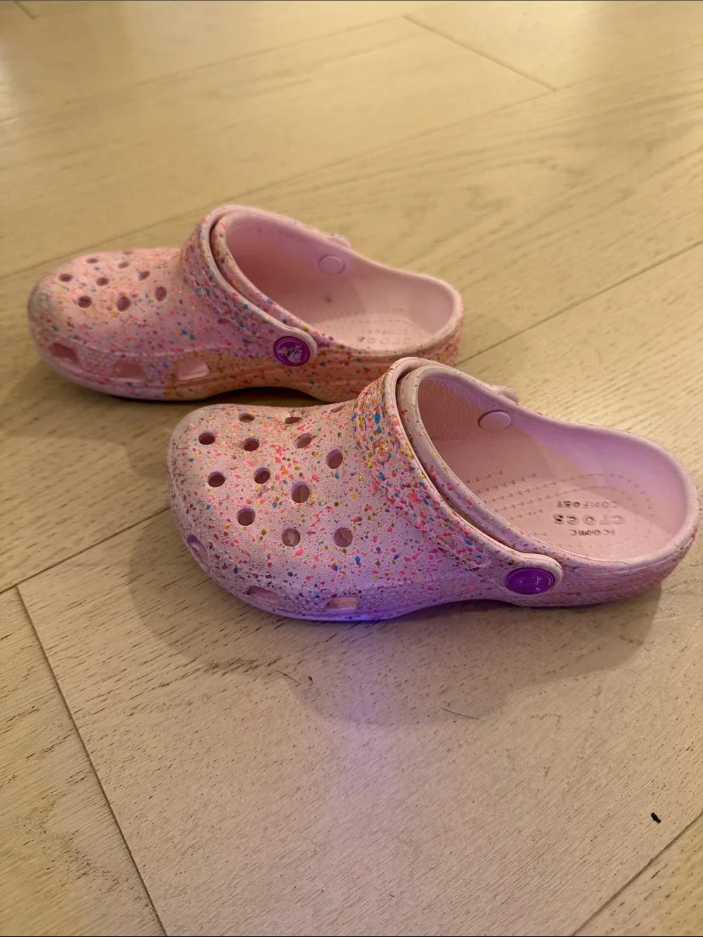 Kids Pink Splash Croc Shoes
